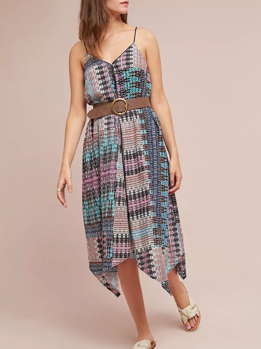 Anthropologie Multicolor Printed Maxi Dress in Pink, Teal, Black - Picture 3 of 13